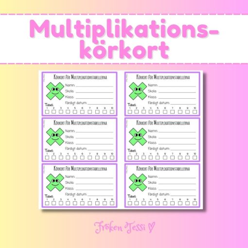 Körkort för multiplikationstabellerna