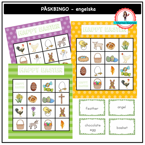 Påskbingo - engelska
