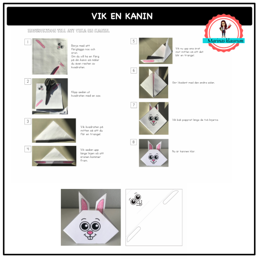 Påskpyssel - vik en kanin