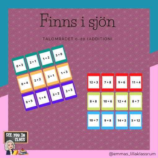 Finns i sjön - addition (talområde 0-20)
