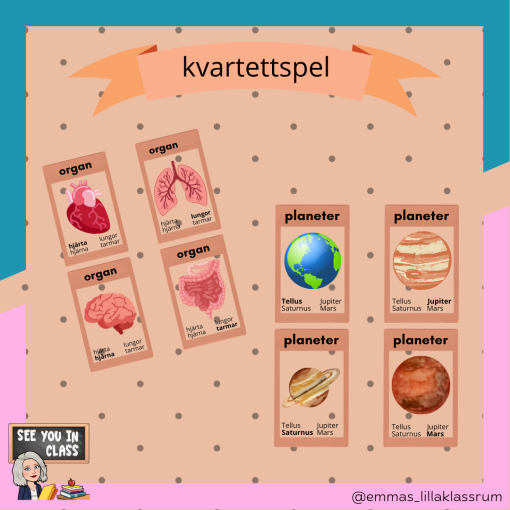 Kvartettspel - olika ämnen