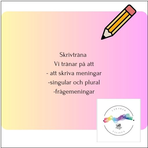 Skrivträna - att skriva meningar