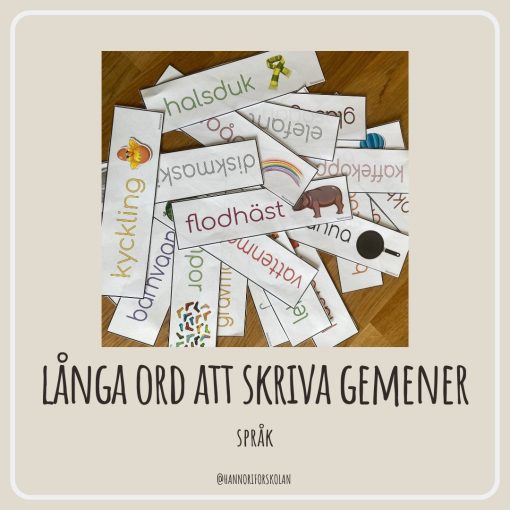 Långa ord att skriva - gemener