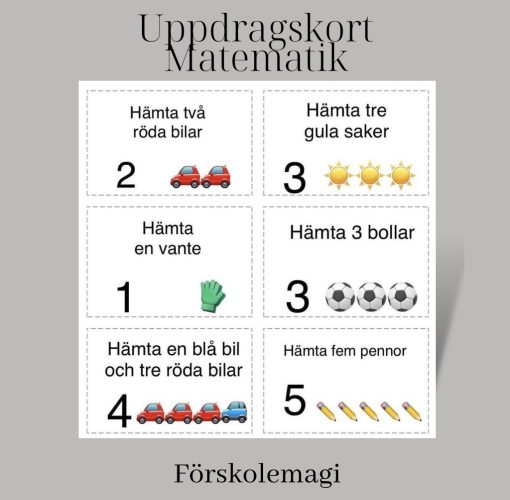 Uppdragskort-Matematik 30 st kort