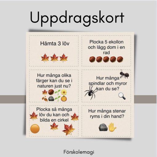 Naturuppdragskort -42kort/paket