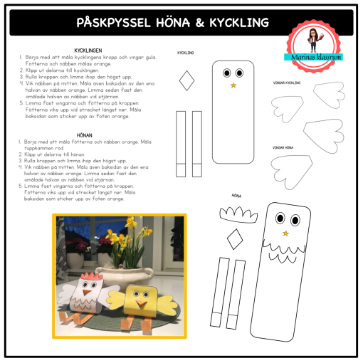 Påskpyssel - hönan och kycklingen