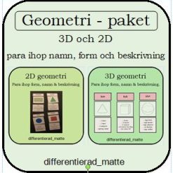Geometriska objekt PAKET - para ihop namn, beskrivning och bild