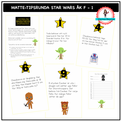 Tipspromenad Star Wars matte för åk F - 1