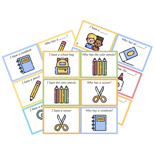 Paket: I have - who has? Classroom words (tre nivåer)