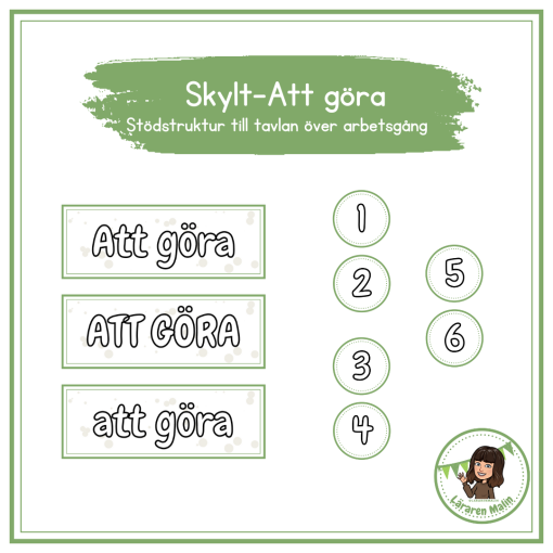 Skylt - att göra 1-6
