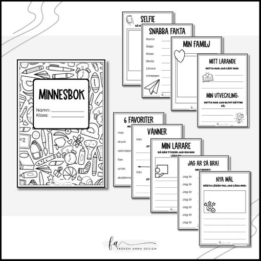 Minnesbok - 10 arbetsblad