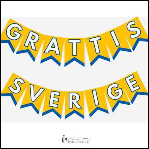 Vimpel "Grattis Sverige" till nationaldagen