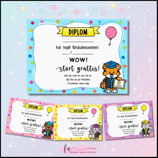 Diplom / Certifikat - sluta förskolan