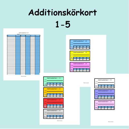 Additionskörkort 1-5