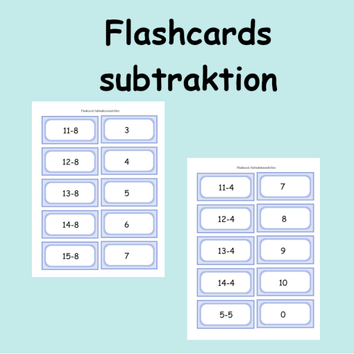 Flashcards subtraktionstabellen