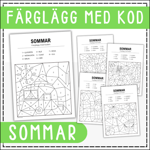 Färglägg med kod - sommar