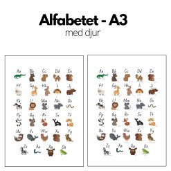 Alfabetet - A3 storlek - med djur