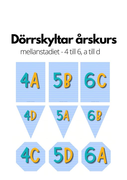 Dörrskylt - mellanstadiet - 3 olika designs