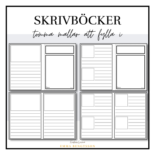 Skrivböcker - tom mall