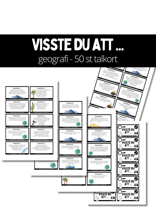 Visste du att ... 50 talkort (Geografi 1)