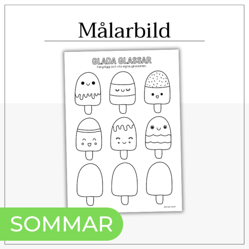 Målarbild sommar - glada glassar