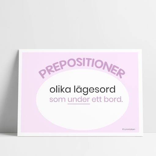 Ordklasskylt - prepositioner