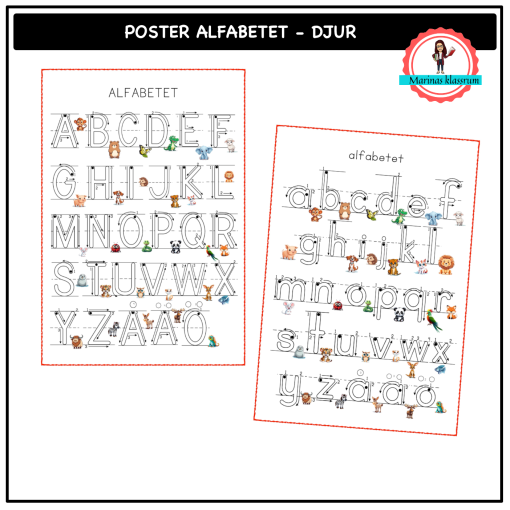 Alfabetsposter - djurtema