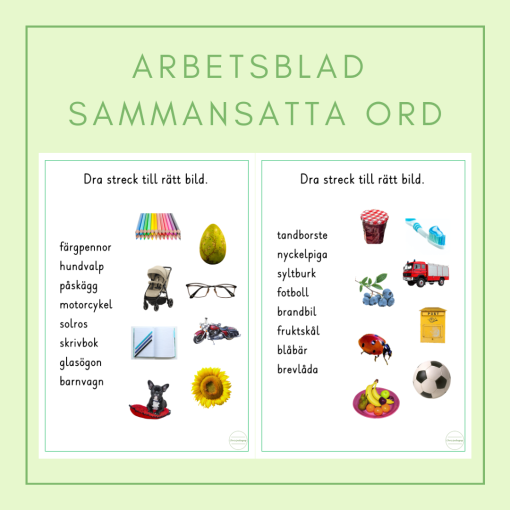 Arbetsblad sammansatta ord