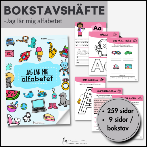 Jag lär mig alfabetet | Bokstavshäfte | (256 sidor!)