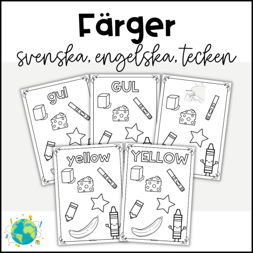 Måla Färger - Svenska, engelska och tecken
