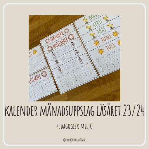 Kalender månadsuppslag läsåret 23/24