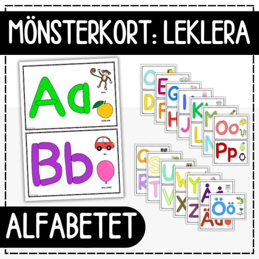 Kort med alfabetet - leklera eller trolldeg