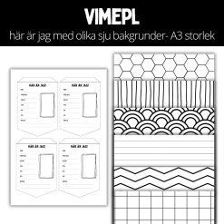 Vimpel - här är jag - med 3 olika bakgrunder
