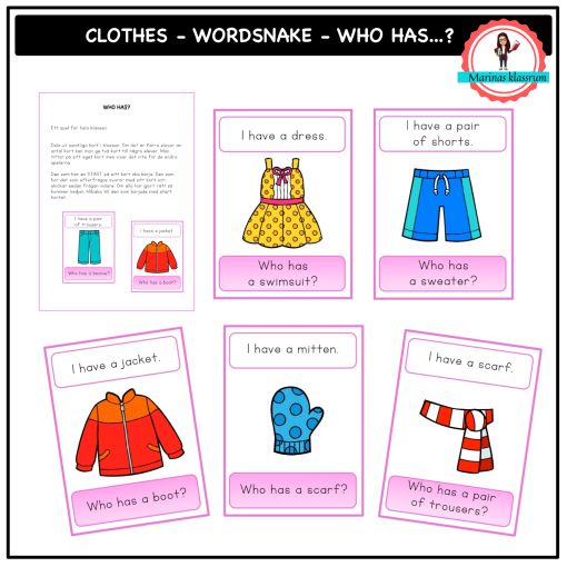 Wordsnake - Who has? - clothes