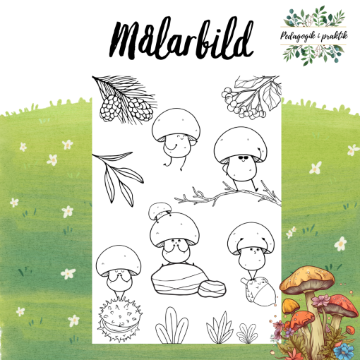 Målarbild Svampar