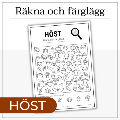 Räkna och färglägg - höst