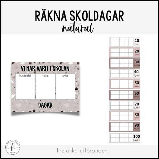 Räkna 100 / 200 / 300 skoldagar (Tema natural)