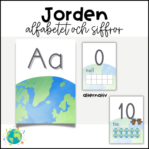 Jorden - Alfabetet och siffror