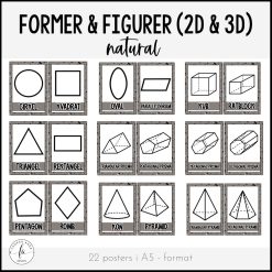 Posters - Geometriska former och figurer 2D & 3D (tema natural)