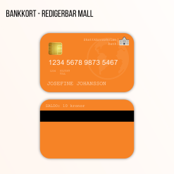 Bankkort - redigerbar mall