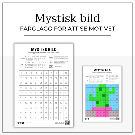 Färglägg och avslöja mystisk bild