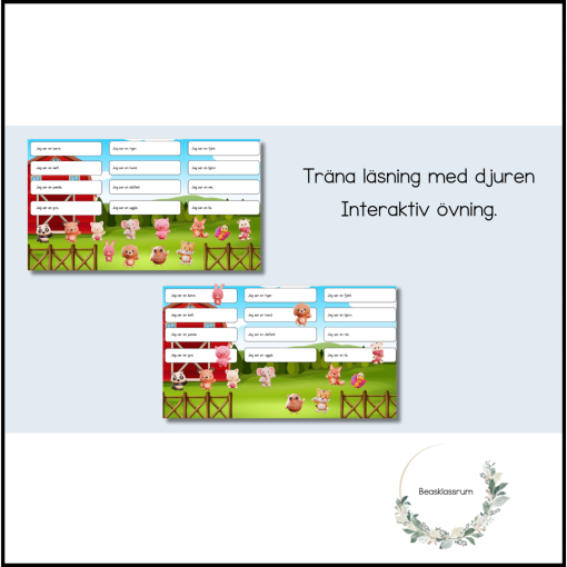 Läs med djuren - interaktiv övning