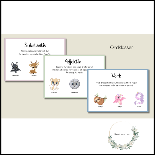 Ordklasser - visuellt stöd
