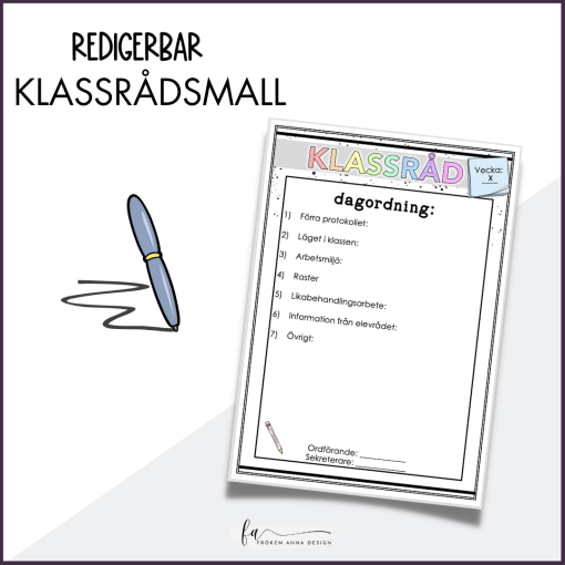 Redigerbar Klassrådsmall