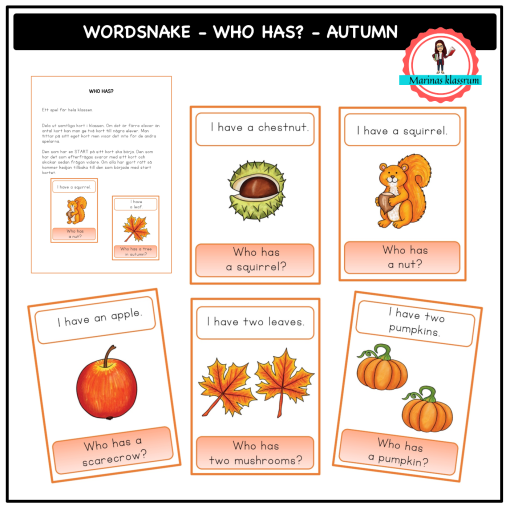 Wordsnake - Who has? - autumn