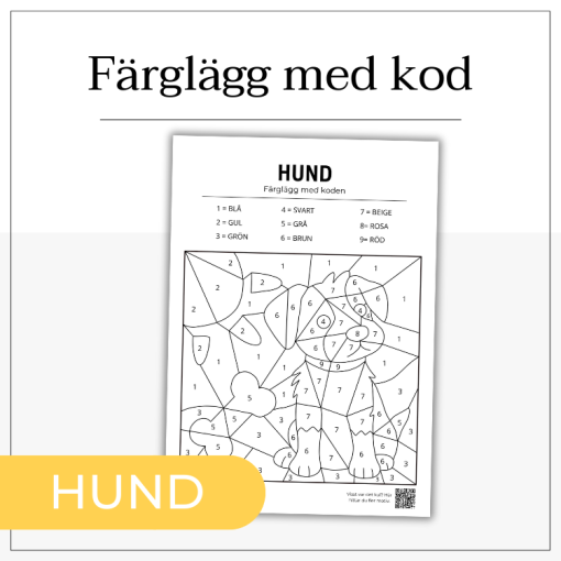 Färglägg med kod - hund