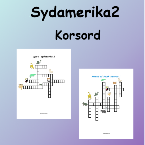 Sydamerikas Djur2 Korsord