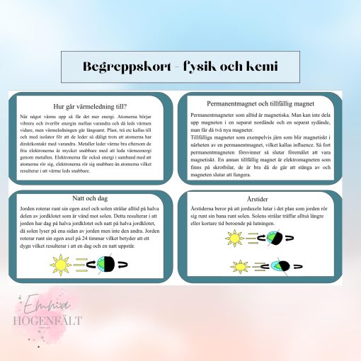 Begreppskort fysik + kemi