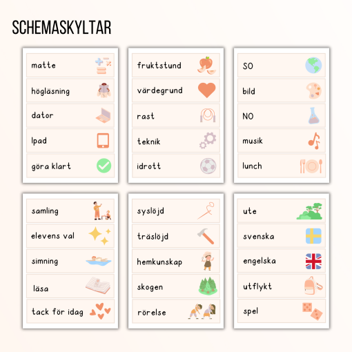 Schemaskyltar