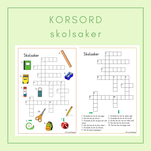 Korsord skolsaker